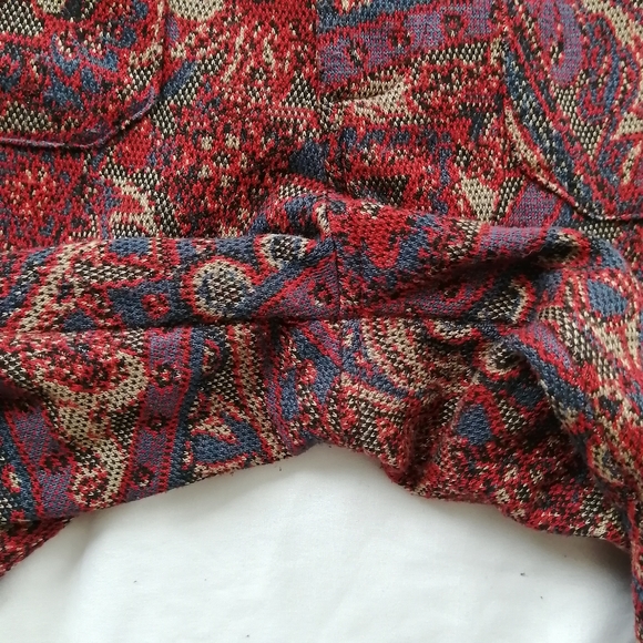 Free People Flare Jacquard Paisley High Rise Pants Size 4 - Picture 11 of 16